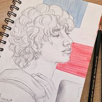 My project for course: Portrait Sketchbooking: Explore the Human Face. Sketching, Drawing, Portrait Drawing, Artistic Drawing, and Sketchbook project by sam morallee - 02.26.2024