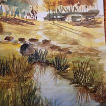 Mój projekt z kursu: Naturalne pejzaże w akwareli. Un progetto di Belle arti, Pittura e Pittura ad acquerello di dana_winiarska - 25.02.2024