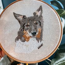 Mój projekt z kursu: Wyszywane portrety zwierząt: maluj igłą i nitką. Embroider, Naturalistic Illustration, and Textile Design project by Marta S - 02.25.2024