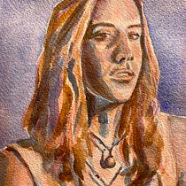Mi proyecto del curso: Retrato artístico en acuarela. Fine Arts, Painting, Watercolor Painting, and Portrait Drawing project by anagarce05 - 02.27.2024
