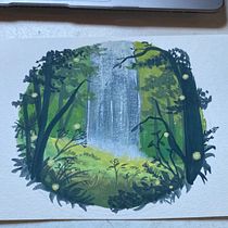 Meu projeto do curso: Pintura de paisagens atmosféricas com guache. Traditional illustration, Painting, and Gouache Painting project by Ana Julia Silveira - 02.28.2024