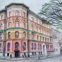 My project for course: Architectural Sketching with Watercolor and Ink. Sketching, Drawing, Watercolor Painting, Architectural Illustration, Sketchbook & Ink Illustration project by Michelle Esterhuizen - 02.16.2024