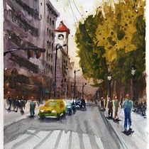 My project for course: Urban Landscapes in Watercolor Ein Projekt aus dem Bereich Bildende Künste, Aquarellmalerei und Architektonische Illustration von Ian Dr - 02.12.2023