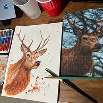 My project for course: Expressive Animal Portraits in Watercolor. Un projet de Illustration traditionnelle, Aquarelle, Dessin réaliste et Illustration naturaliste de Natalya Burgos - 27.02.2024