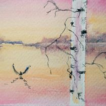 Mein Abschlussprojekt für den Kurs: Atmosphärische Landschaften in Aquarell. Un projet de Beaux Arts, Peinture , et Aquarelle de Heidrun Kretschmer - 01.03.2024