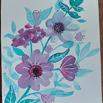 Meu projeto do curso: Aquarela floral: conecte-se com a natureza. Ilustração tradicional, Pintura, Pintura em aquarela e Ilustração botânica projeto de Maine Louise da Silva - 24.02.2024