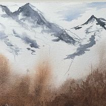 My project for course: Atmospheric Landscapes in Watercolor  Ein Projekt aus dem Bereich Bildende Künste, Malerei und Aquarellmalerei von Evelina Olesinska - 01.03.2024