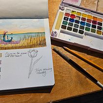 My project for course: Watercolor Travel Journal. Traditional illustration, Watercolor Painting, Architectural Illustration, Sketchbook, and Painting project by Christine Kosowick - 03.02.2024