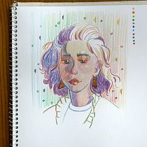 My project for course: Vibrant Portrait Drawing with Colored Pencils. Drawing, Portrait Drawing, Sketchbook, and Colored Pencil Drawing project by Anna Lovas - 03.02.2024