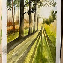 My project for course: Dreamy Watercolor Landscapes: Paint with Light. Un projet de Peinture , et Aquarelle de Janina Zalite - 02.03.2024