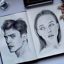 Mon projet du cours : Carnet de portraits : explorez le visage humain Ein Projekt aus dem Bereich Skizzenentwurf, Zeichnung, Porträtzeichnung, Artistische Zeichnung und Sketchbook von Manel - 28.02.2024