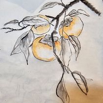 My project for course: Sumi-e Painting with Color for Floral Illustrations. Traditional illustration, Fine Arts, Painting, Botanical Illustration & Ink Illustration project by Magda Cieslak - 03.03.2024
