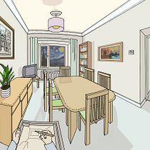 My project for course: Artistic Perspective: Interior Spaces from Your Point of View  Ein Projekt aus dem Bereich Traditionelle Illustration, Architektur, Zeichnung und Architektonische Illustration von thomasj54 - 18.09.2024