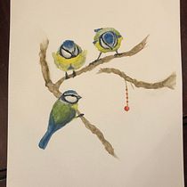 My project for course: Artistic Watercolor Techniques for Illustrating Birds. Traditional illustration, Watercolor Painting, Realistic Drawing, and Naturalistic Illustration project by rebecca.graham.c - 03.04.2024