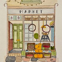 My project for course: Watercolor Urban Illustration: Portray your City. Un progetto di Pittura, Disegno, Pittura ad acquerello e Illustrazione architettonica di trannifer - 04.03.2024