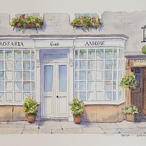 Bridal Shop in Bakewell England  (From Waco TX) Ein Projekt aus dem Bereich Malerei, Zeichnung, Aquarellmalerei und Architektonische Illustration von Sarah Pick - 06.03.2024