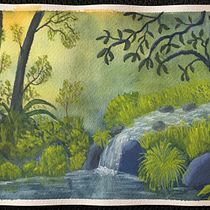 My project for course: Fantasy Landscapes with Watercolor & Gouache. Un progetto di Belle arti, Pittura, Pittura ad acquerello, Illustrazione naturalistica e Pittura gouache di seedsaver - 06.03.2024