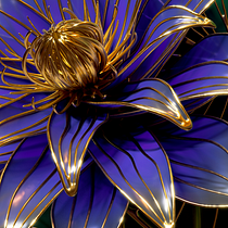 My project for course: 3D jewel-like designs inspired by nature "Egyptian Blue Water Lily" a.k.a "Blue Lotus". Un projet de 3D, Modélisation 3D, Conception 3D, Illustration botanique, Illustration naturaliste , et Art floral et végétal de mohanedkhater - 02.03.2024