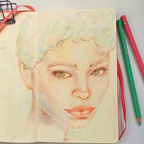 Mi proyecto del curso: Dibujo de retratos llamativos con lápices de colores. Un progetto di Disegno, Disegno di ritratti, Sketchbook e Disegno con matite colorate di Vanessa Moreno - 06.03.2024
