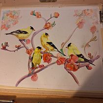 My project for course: Artistic Watercolor Techniques for Illustrating Birds who got the worm?. Traditional illustration, Watercolor Painting, Realistic Drawing, and Naturalistic Illustration project by Ann Presley - 03.14.2024
