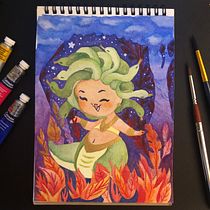 My project for course: Negative Watercolor Painting for Children's Illustration. Traditional illustration, Painting, Pencil Drawing, Watercolor Painting, Children's Illustration, and Narrative project by Leslie Johana Velandia Pulido - 03.07.2024