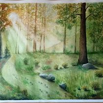 Mój projekt z kursu: Oniryczne pejzaże akwarelą: maluj światłem. Un projet de Peinture , et Aquarelle de Ania Urban - 07.03.2024