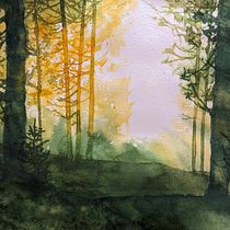 My project for course: Dreamy Watercolor Landscapes: Paint with Light. Un projet de Peinture , et Aquarelle de cherryt - 08.03.2024