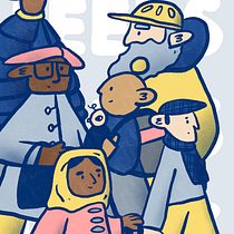 People of Leeds. Traditional illustration, Character Design, Drawing, and Digital Illustration project by Vicky Hughes - 03.05.2024