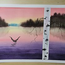 Mein Abschlussprojekt für den Kurs: Atmosphärische Landschaften in Aquarell Ein Projekt aus dem Bereich Bildende Künste, Malerei und Aquarellmalerei von Katrin Prietz - 08.03.2024