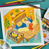 Happy Place -  Exploratory Sketchbook: Find Your Drawing Style. Un proyecto de Ilustración tradicional, Bocetado, Creatividad, Dibujo, Pintura a la acuarela, Sketchbook y Pintura gouache de Charlie K - 06.03.2024
