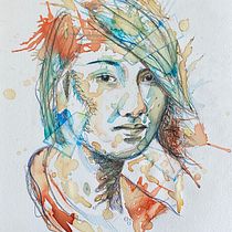 My project for course: Experimental Portraiture with Ink, Tea and Alcohol. Fine Arts, Painting, Drawing & Ink Illustration project by Suzan Put - 03.08.2024