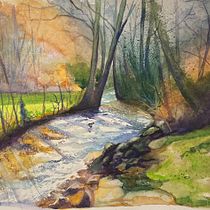 My project for course: Painting Realistic Watercolor Landscapes. Projekt z dziedziny  Sztuki piękne,  Malarstwo, Sketching, Malowanie akwarelą, Ilustracja naturalist i czna użytkownika carolynhartmann28 - 17.02.2024