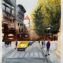 My project for course: Urban Landscapes in Watercolor Ein Projekt aus dem Bereich Bildende Künste, Aquarellmalerei und Architektonische Illustration von lcss987 - 13.03.2024