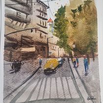 Mi proyecto del curso: Paisajes urbanos en acuarela Ein Projekt aus dem Bereich Bildende Künste, Aquarellmalerei und Architektonische Illustration von Sandra Gómez Dueñas - 07.03.2024