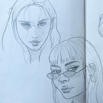 My project for course: Portrait Sketchbooking: Explore the Human Face. Un progetto di Bozzetti, Disegno, Disegno di ritratti, Disegno artistico e Sketchbook di Luz Ladrón de Guevara - 04.03.2024