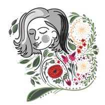 My project for course: Illustrated portraits with botanical elements. Traditional illustration, Digital Illustration, Botanical Illustration, and Digital Drawing project by Erika Gasparova - 03.14.2024