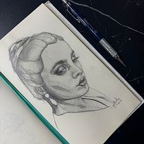 Mi proyecto del curso: Cuaderno de retratos a línea con grafito. Un proyecto de Bellas Artes, Bocetado, Dibujo, Dibujo de Retrato y Sketchbook de Ana Gallardo - 16.02.2024