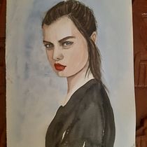 My project for course: Watercolor Portrait from a Photo. Un projet de Illustration traditionnelle, Aquarelle , et Dessin de portrait de maria_areias - 15.03.2024