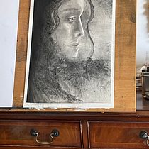 Goddess Boann Goddess of the river Boyne in Ireland. Fine Arts, Drawing, Portrait Drawing, and Naturalistic Illustration project by Lynda Adlington - 03.13.2024