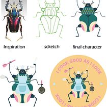 My project for course: Vector Character Design With Geometric Shapes. Character Design, Vector Illustration, Drawing, and Digital Illustration project by Paola Ortiz - 03.16.2024