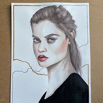 Mój projekt z kursu: Portret akwarelowy na bazie fotografii . Un projet de Illustration traditionnelle, Aquarelle , et Dessin de portrait de karolinakiczka - 16.03.2024
