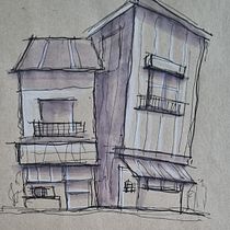 Meu projeto do curso: Desenho arquitetônico expressivo com marcadores coloridos. Sketching, Drawing, Architectural Illustration, Sketchbook & Ink Illustration project by carolinedaianealves - 03.18.2024