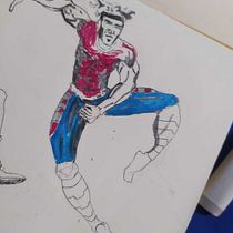 Mi proyecto del curso: Ilustración para cómics: anatomía de un superhéroe. Un progetto di Illustrazione tradizionale, Character design, Fumetto, Disegno a matita e Disegno anatomico di Andres Benavides - 18.03.2024