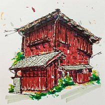 Meu projeto do curso: Desenho arquitetônico expressivo com marcadores coloridos. Sketching, Drawing, Architectural Illustration, Sketchbook & Ink Illustration project by Emanuel Cesar - 03.18.2024