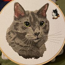Mosi: my companion for 17 years. Embroider, Naturalistic Illustration, and Textile Design project by Sara Ray - 03.08.2024