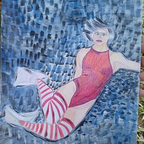 Mi proyecto del curso: Dibujo expresivo de la figura humana: explora formas y colores. Fine Arts, Pencil Drawing, Drawing, Portrait Drawing, Realistic Drawing, Figure Drawing, and Gouache Painting project by maricruz ojeda - 03.19.2024