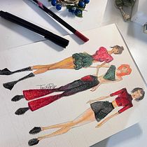 Meu projeto do curso: Ilustração de croqui de moda. Een project van Traditionele illustratie,  Schetsen,  Modeontwerp, Digitale tekening y Mode-illustratie van Tainá Santiago - 18.03.2024