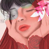 My final project for course: Illustrated Portraits with Procreate. Traditional illustration, Vector Illustration, Digital Illustration, and Portrait Drawing project by Rujikarn Yotsiriwallrapat - 03.19.2024