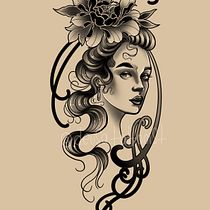 Meu projeto do curso: Design de tatuagem neotradicional. Drawing, Digital Illustration, Tattoo Design, and Digital Drawing project by Thaís Halmenschlager - 03.19.2024