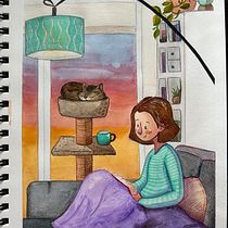 My project for course: Exploratory Sketchbook: Find Your Drawing Style. Un proyecto de Ilustración tradicional, Bocetado, Creatividad, Dibujo, Pintura a la acuarela, Sketchbook y Pintura gouache de anacgusson - 19.03.2024